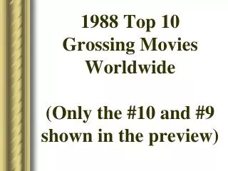 1988 Top 10 Grossing Movies Worldwide (Only the #10 and #9 shown in the preview)