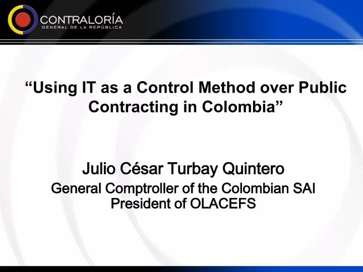 using it as a control method over public contracting in colombia