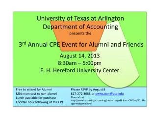 University of Texas at Arlington Department of Accounting presents the