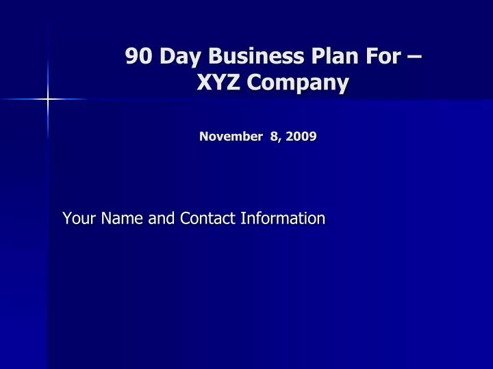 90 day business plan for xyz company november 8 2009