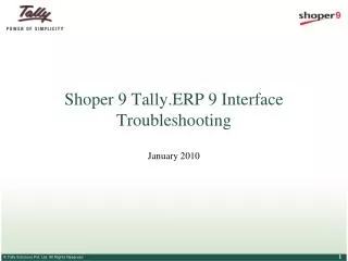 Shoper 9 Tally.ERP 9 Interface Troubleshooting
