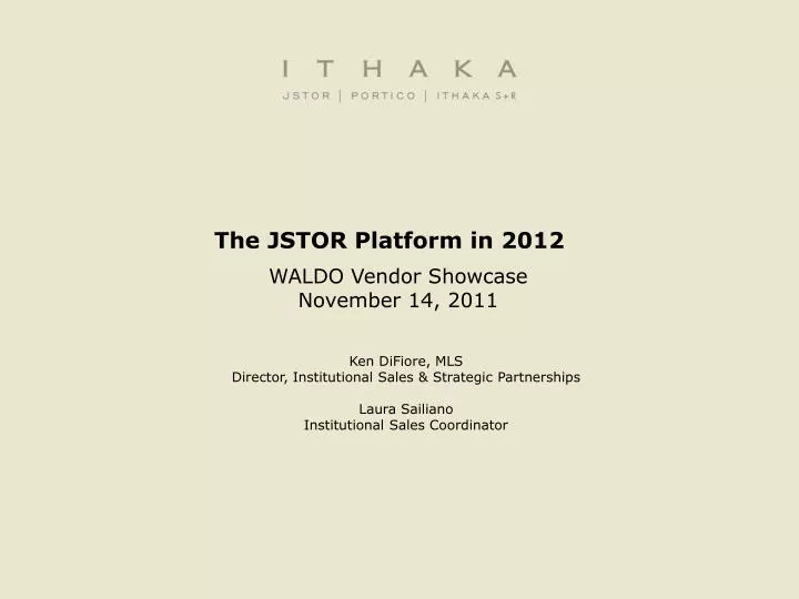 the jstor platform in 2012