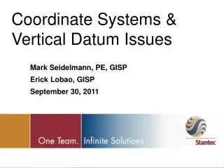 Coordinate Systems &amp; Vertical Datum Issues