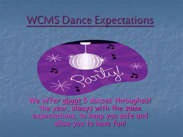 wcms dance expectations