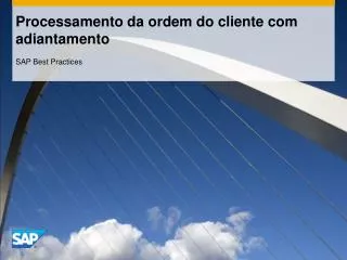 processamento da ordem do cliente com adiantamento