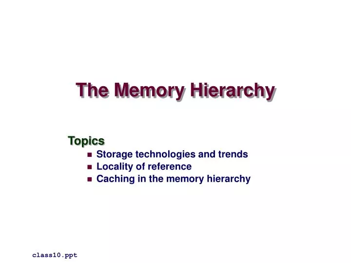 the memory hierarchy