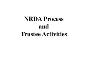 NRDA Process and Trustee Activities