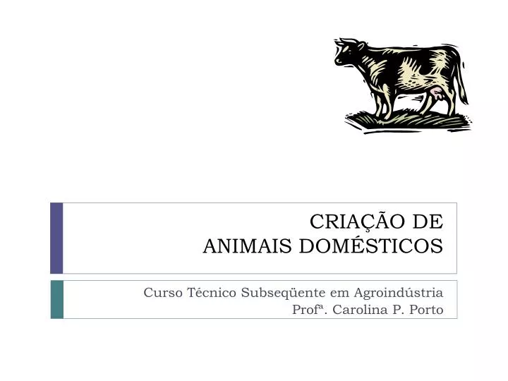 cria o de animais dom sticos