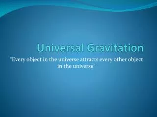 Universal Gravitation