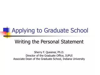 Applying to Graduate School