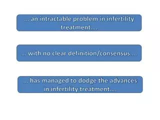 … an intractable problem in infertility treatment….
