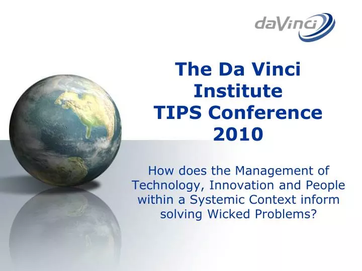 the da vinci institute tips conference 2010
