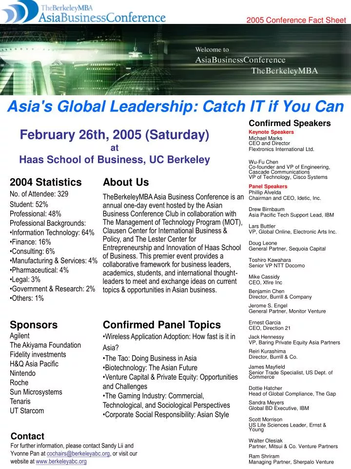 february 26th 2005 saturday at haas school of business uc berkeley