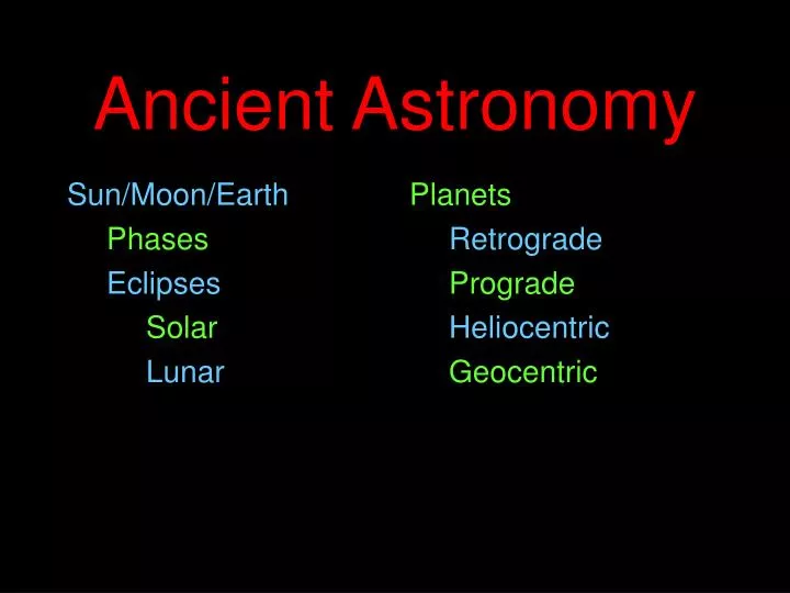 ancient astronomy