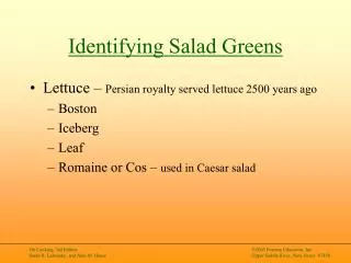 Identifying Salad Greens
