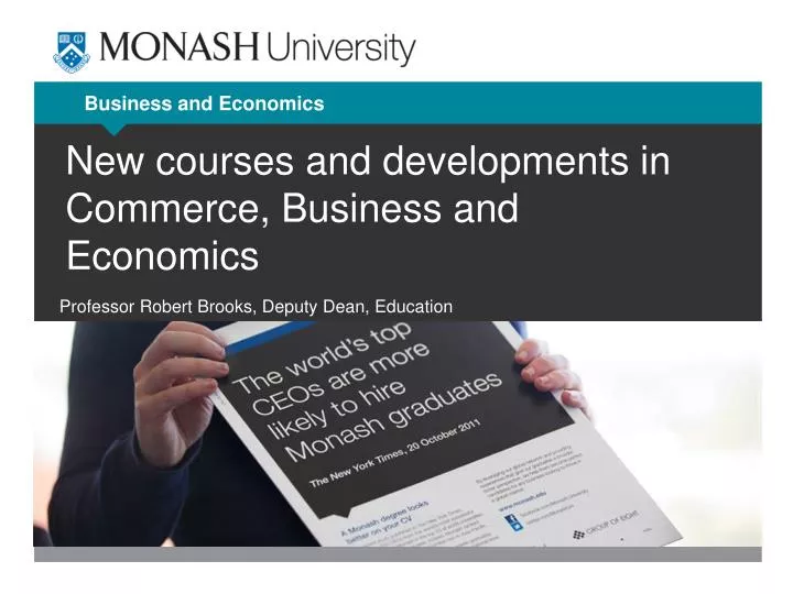 new courses and developments in commerce business and economics