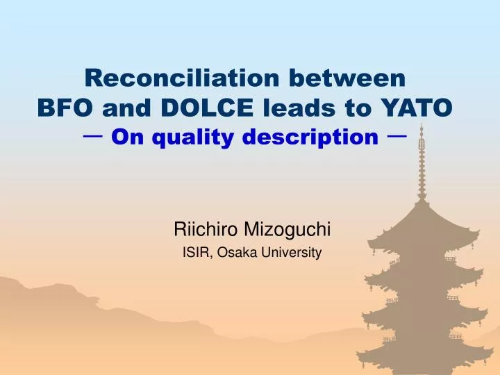 reconciliation between bfo and dolce leads to yato on quality description