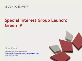 Special Interest Group Launch: Green IP