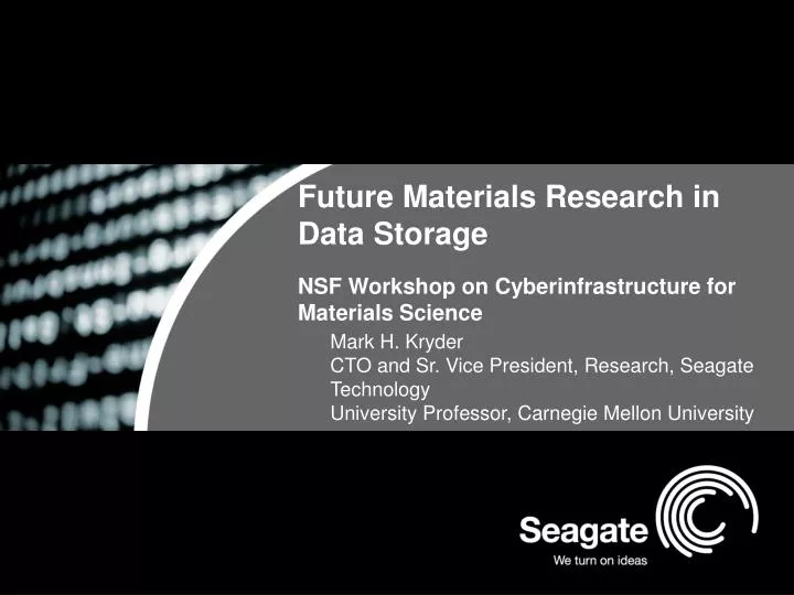 future materials research in data storage nsf workshop on cyberinfrastructure for materials science