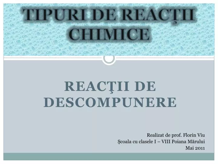 reac ii de descompunere