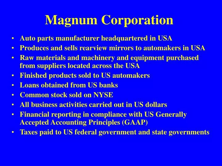 magnum corporation