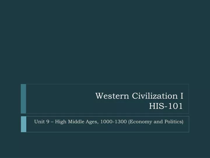 western civilization i his 101