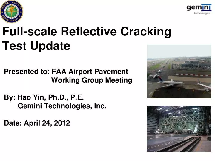 full scale reflective cracking test update