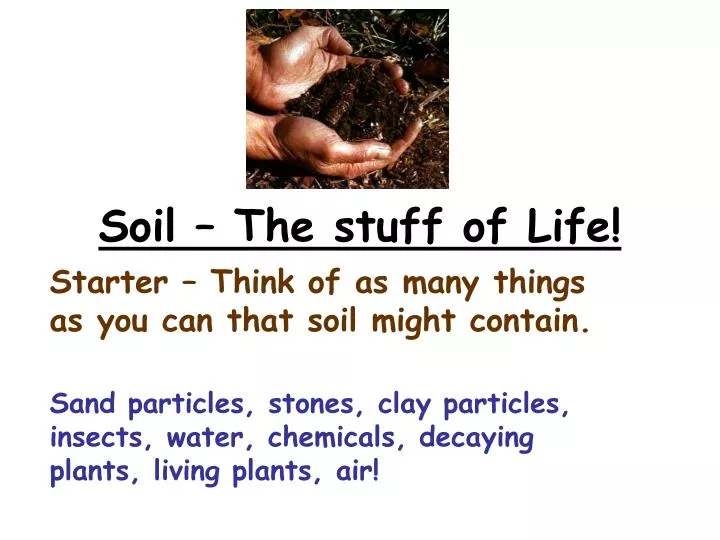 soil the stuff of life