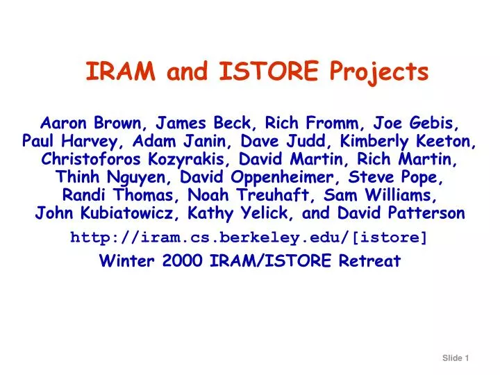 iram and istore projects