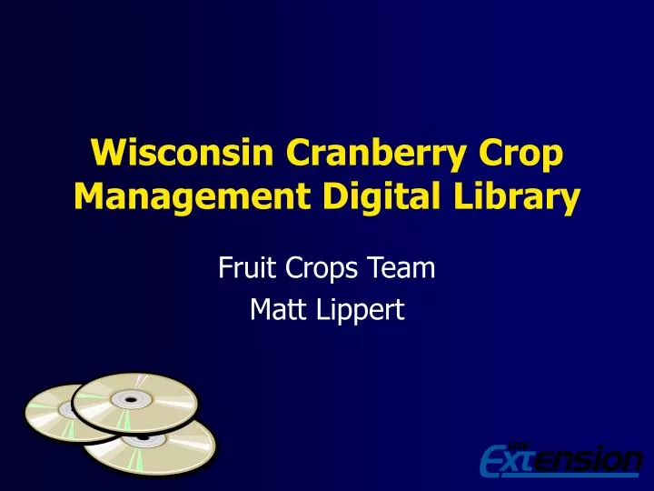 wisconsin cranberry crop management digital library