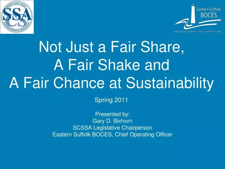 not just a fair share a fair shake and a fair chance at sustainability spring 2011