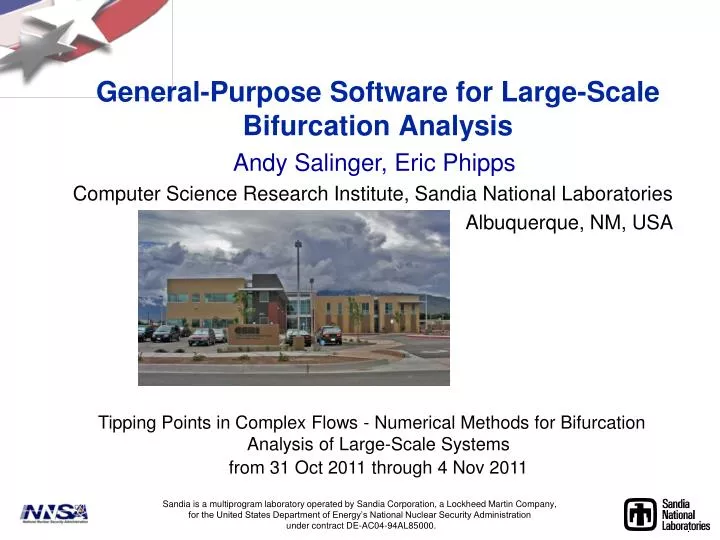 general purpose software for large scale bifurcation analysis