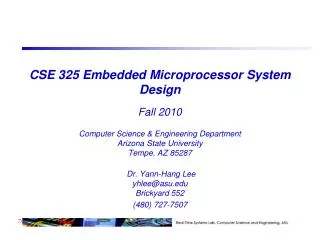 cse 325 embedded microprocessor system design fall 2010