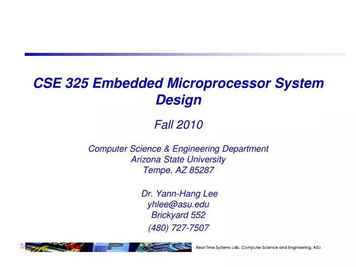 cse 325 embedded microprocessor system design fall 2010