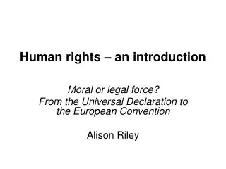 Human rights – an introduction