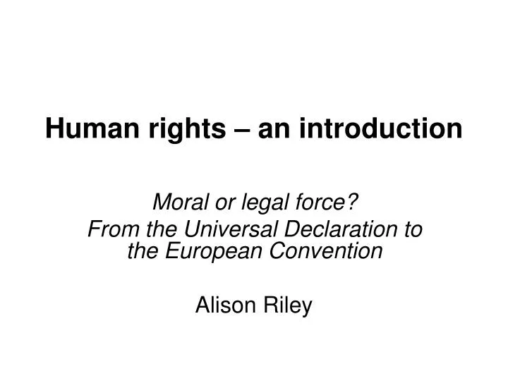 human rights an introduction