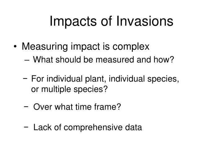 impacts of invasions