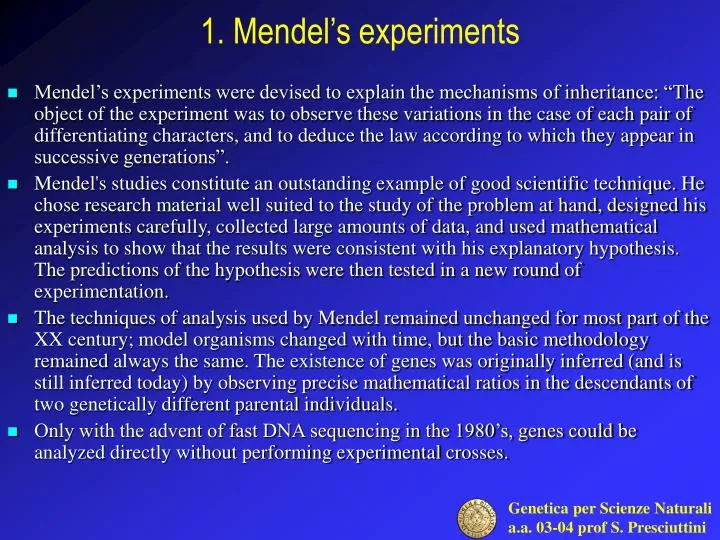1 mendel s experiments
