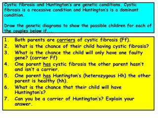 Both parents are carriers of cystic fibrosis (Ff).