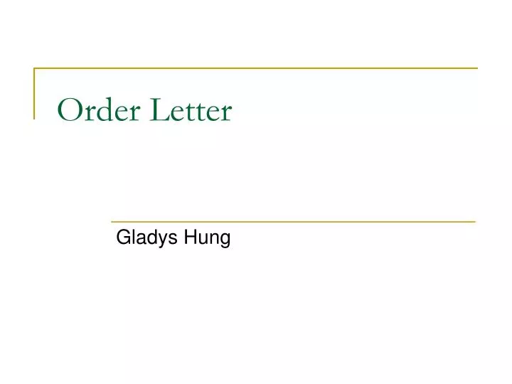 order letter