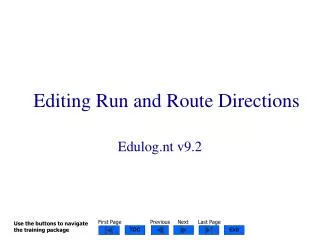 Editing Run and Route Directions