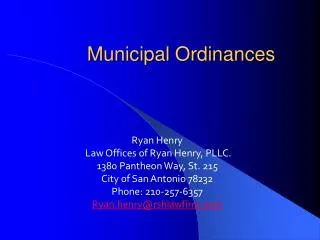 Municipal Ordinances