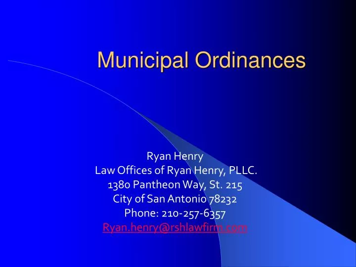 municipal ordinances