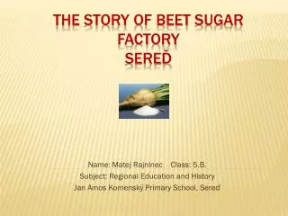The story of beet sugar factory SERE?