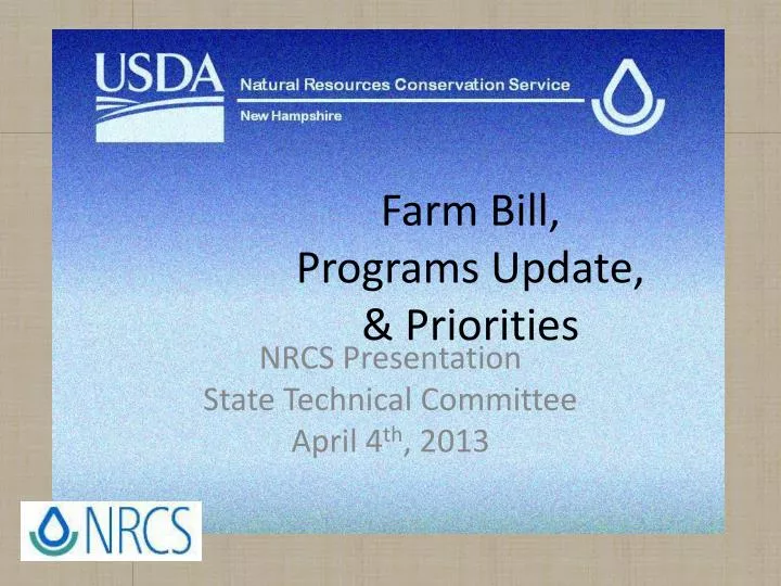 farm bill programs update priorities