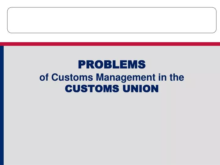 problems of customs management in the customs union