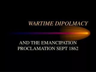 WARTIME DIPOLMACY