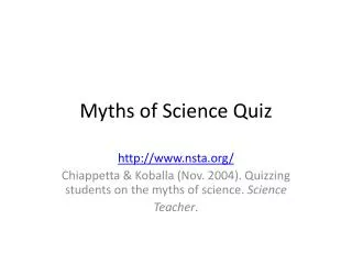 Myths of Science Quiz