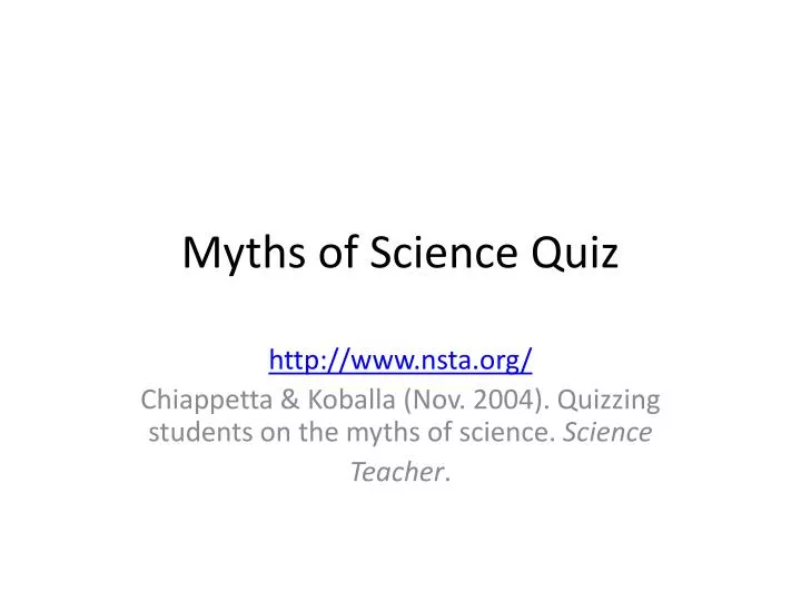 myths of science quiz