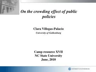 On the crowding effect of public policies